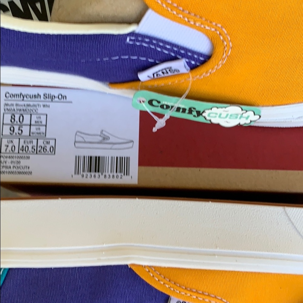VANS COMFYCUSH SLIP ON MULTI BLOCK MULTI/TRWHT WMN - Picture 12 of 16